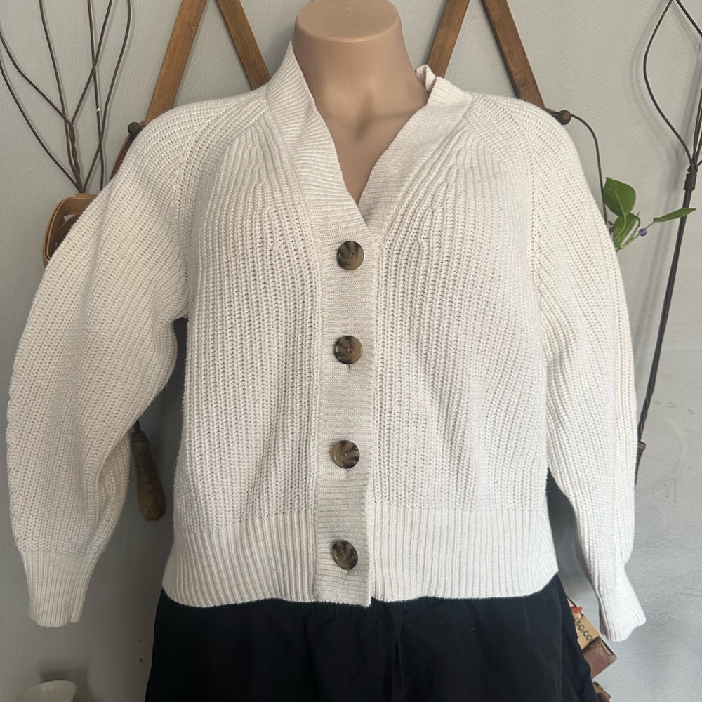 A New Day Women's Cream Cable Knit Sweater Size Large